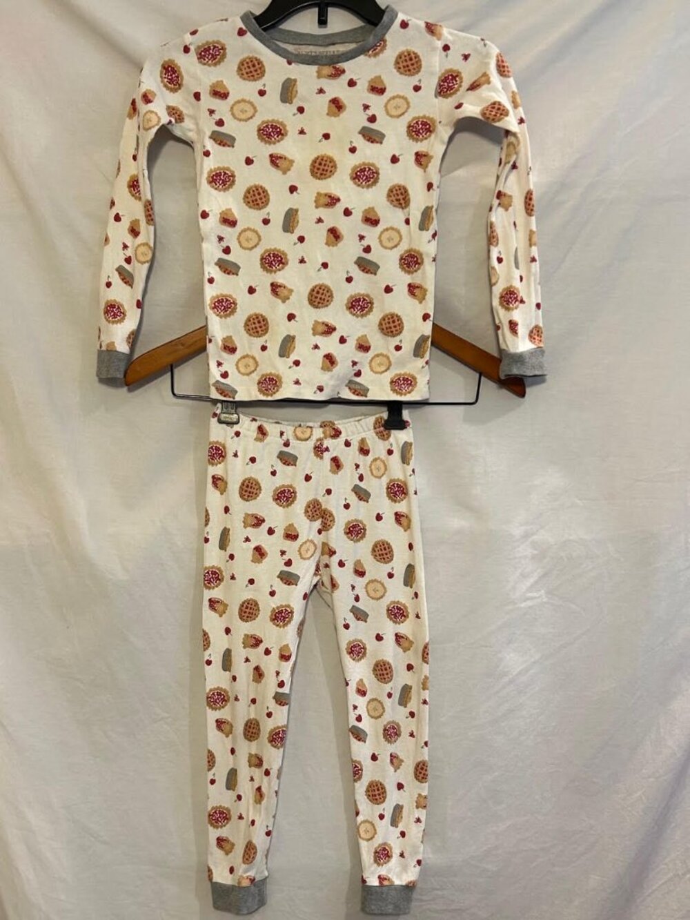 Burt's Bees Kids Unisex Size 4T Apple Pie 2 Piece Long Sleeve Pajama Set Snug